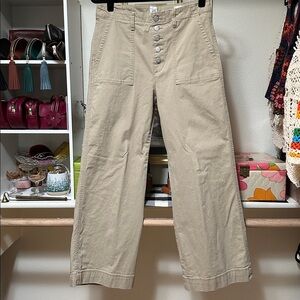 Gap High Rise Wide Leg Khaki Pants Size 12
